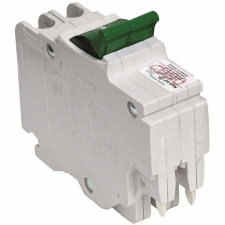 SCHNEIDER ELECTRIC Square D Circuit Breaker, NC, 30 A, 2 -Pole, 240 V, Plug Mounting, Green NC0230CP